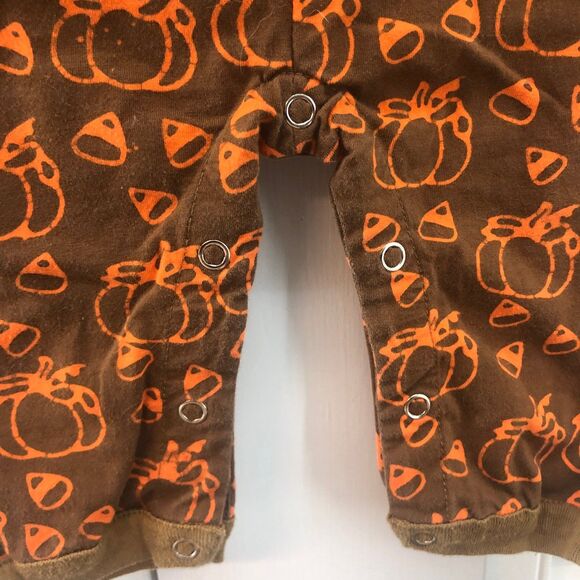 Brown 6M candy corn & pumpkin Romper - Picture 5 of 6